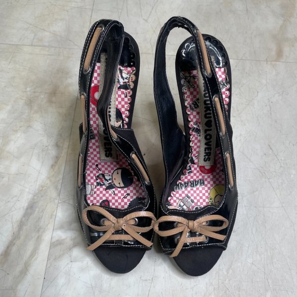 Black Vintage Harajuku Lovers Pumps - Picture 3 of 8